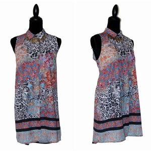 NWOT Mely New York Button Down Printed Tunic Dress
